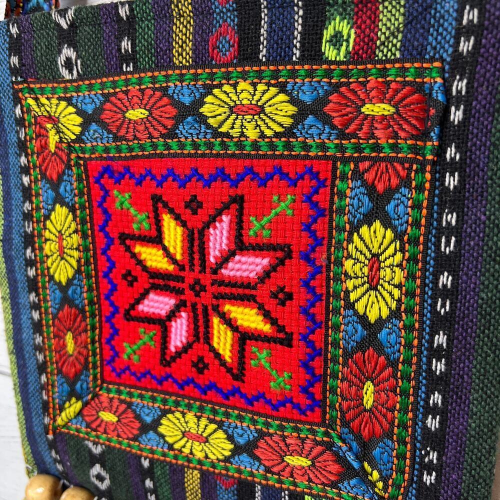 Vintage Purse Womens Tribal Boho Embroidery Tassels Beaded Hippie Shoulder Bag - Picture 2 of 16